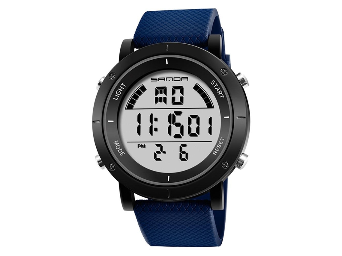 Reloj Deportivo Electrónico Multifunción Sanda Luminoso Impermeable (negro Azul)