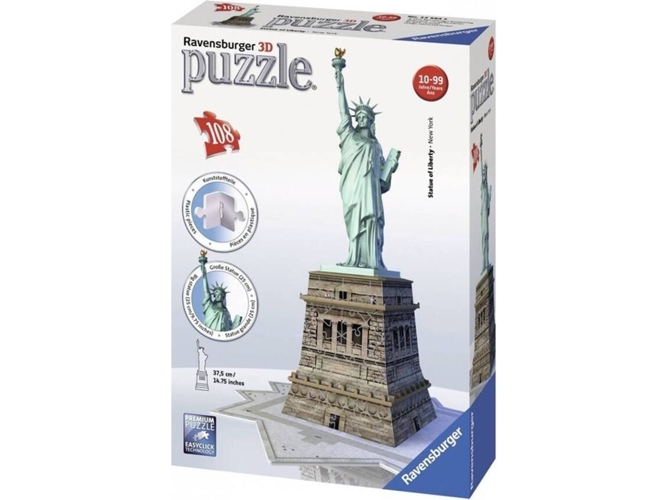 Puzzle 3D RAVENSBURGER Estatua de la Libertad NY (Edad Mínima: 12 - 108 Piezas)