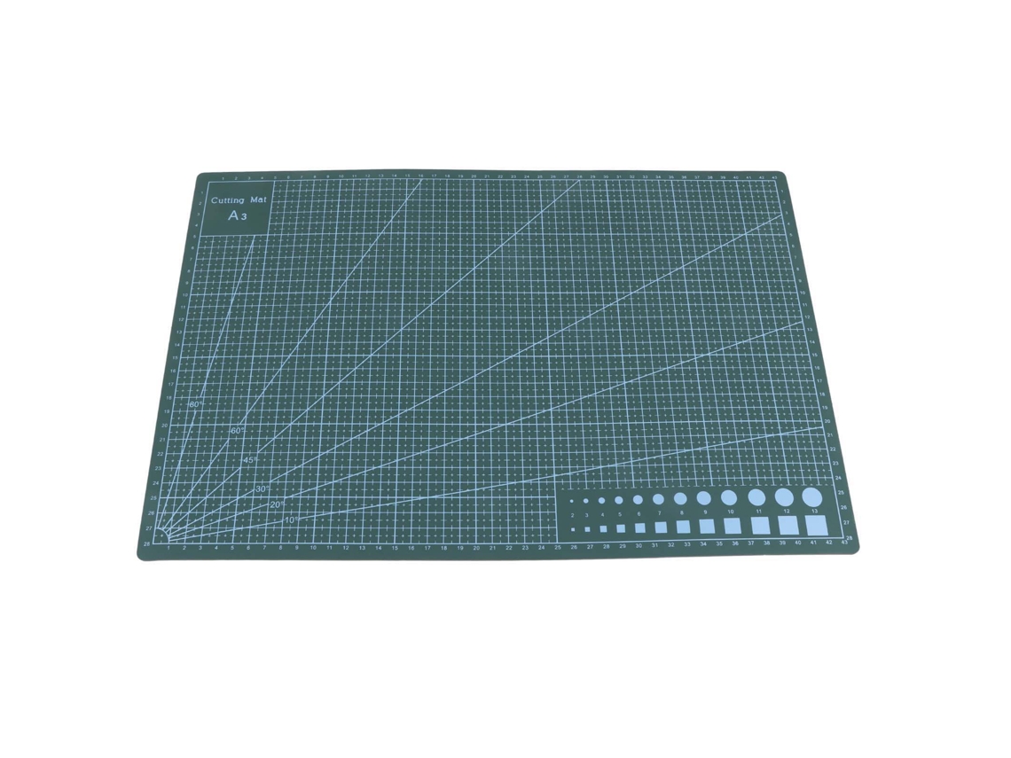 A3 Tablón De Corte Autosanante Con Líneas De Cuadrícula Pvc Para Papel Cuero Tela Verde