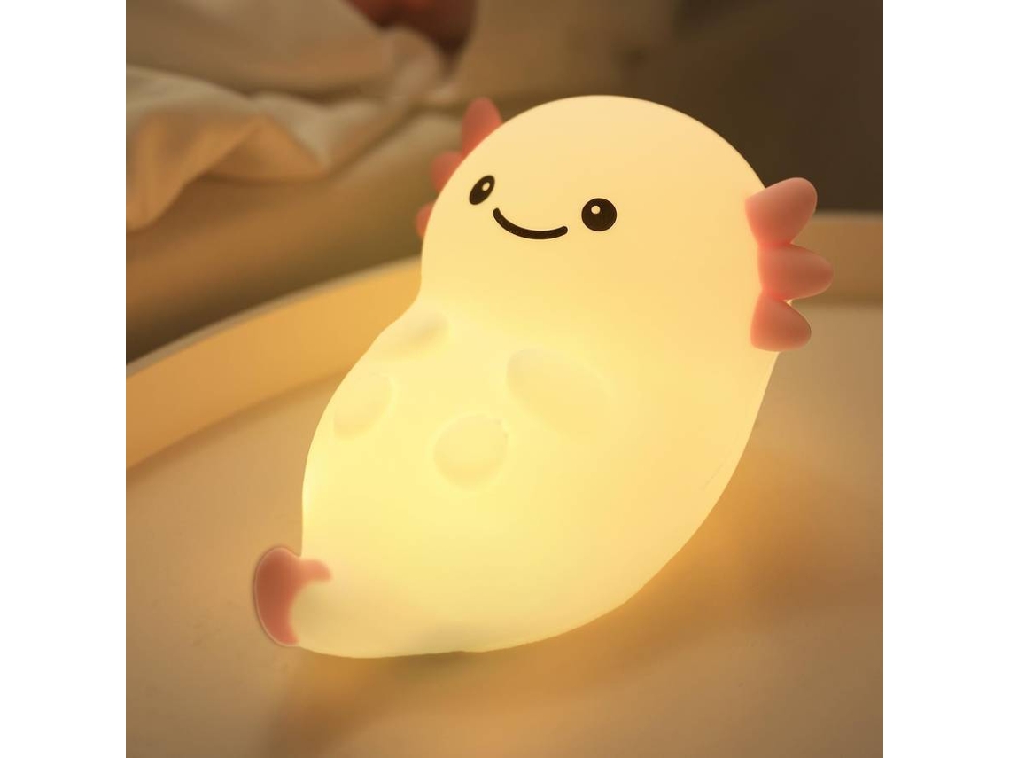Bonita luz nocturna, lámpara de bebé regulable, temporizador de silicona súper blando, recargable por USB (blanco)