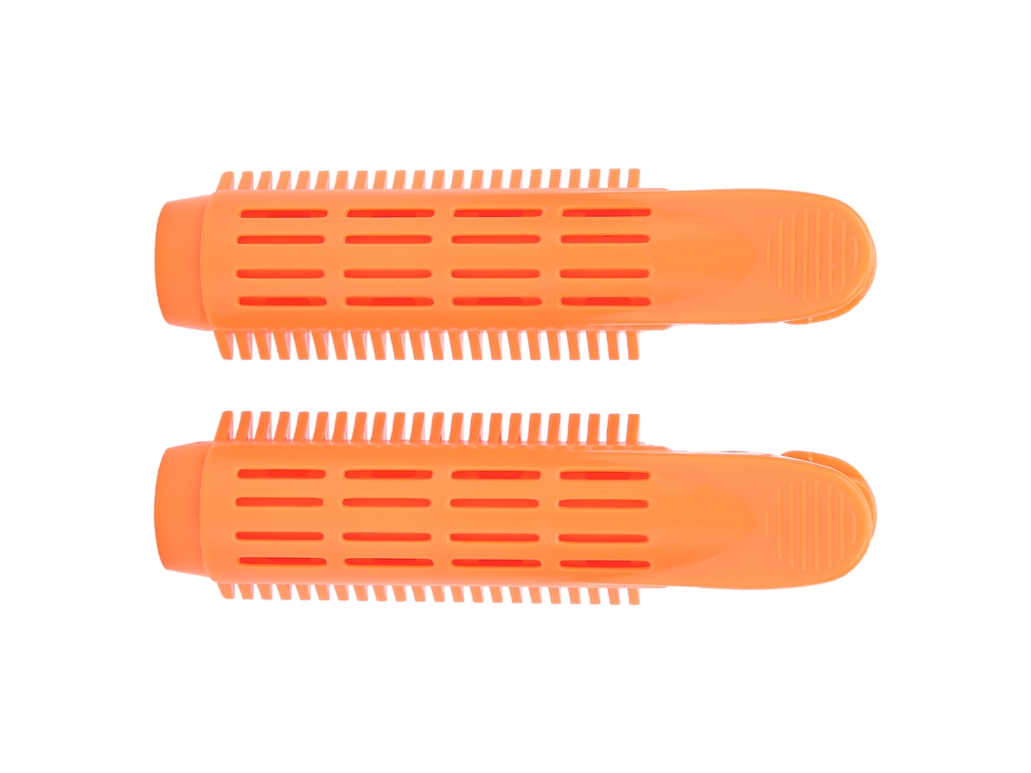 2pcs Pinza Rizadora De Pelo Naranja Para Pelo Voluminoso Y Fluffy Sin Daño Al Cabello