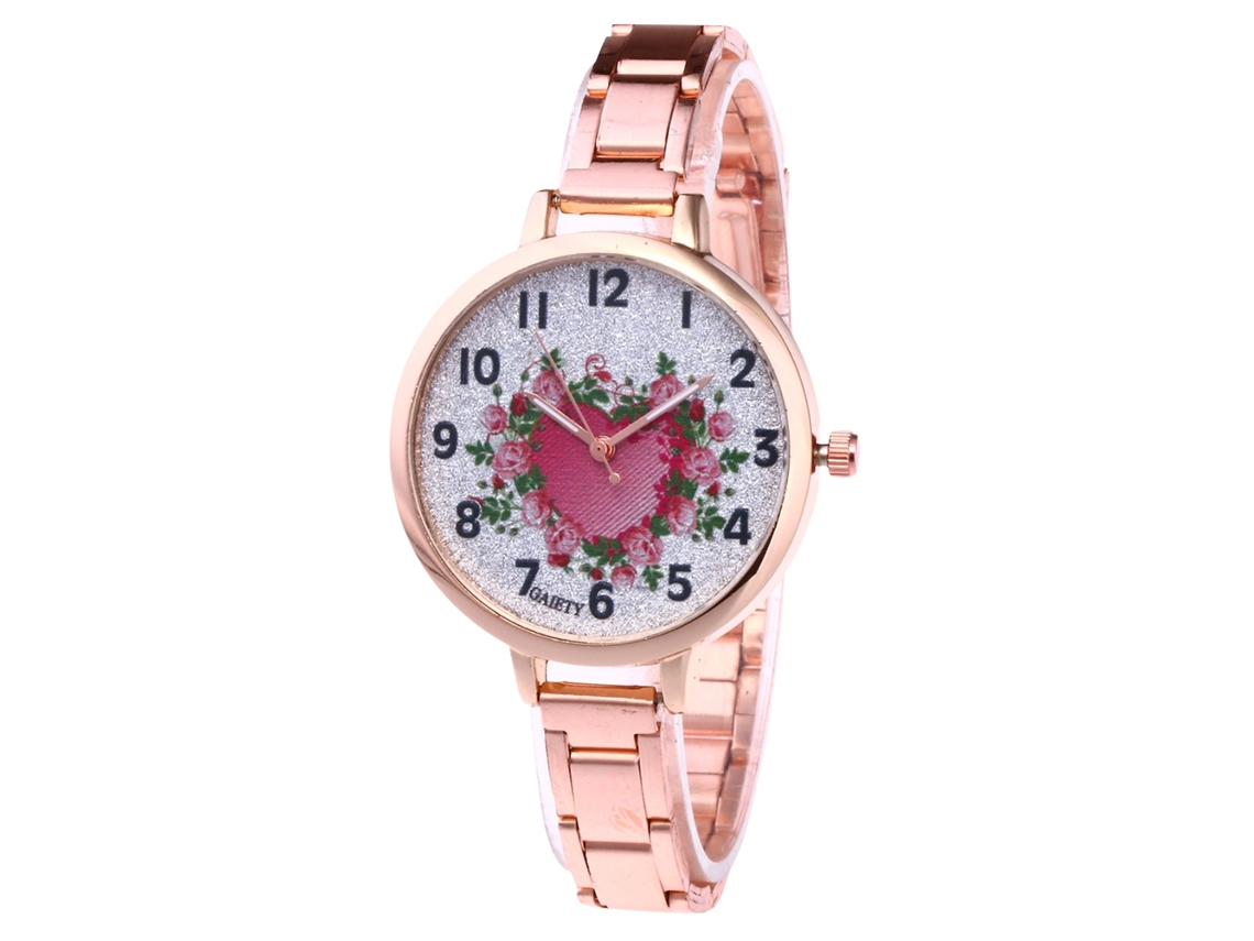Reloj De Cuarzo Unisex Con Correa De Acero Zhoulianfa Dial Casual Oro Rosa
