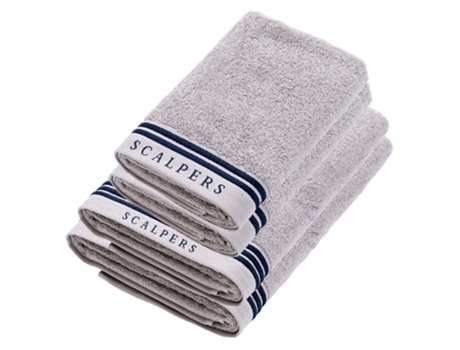 Juego de 4 Toallas de Baño SCALPERS Home 100% Algodón (50x100cm + 90x150cm Gris)