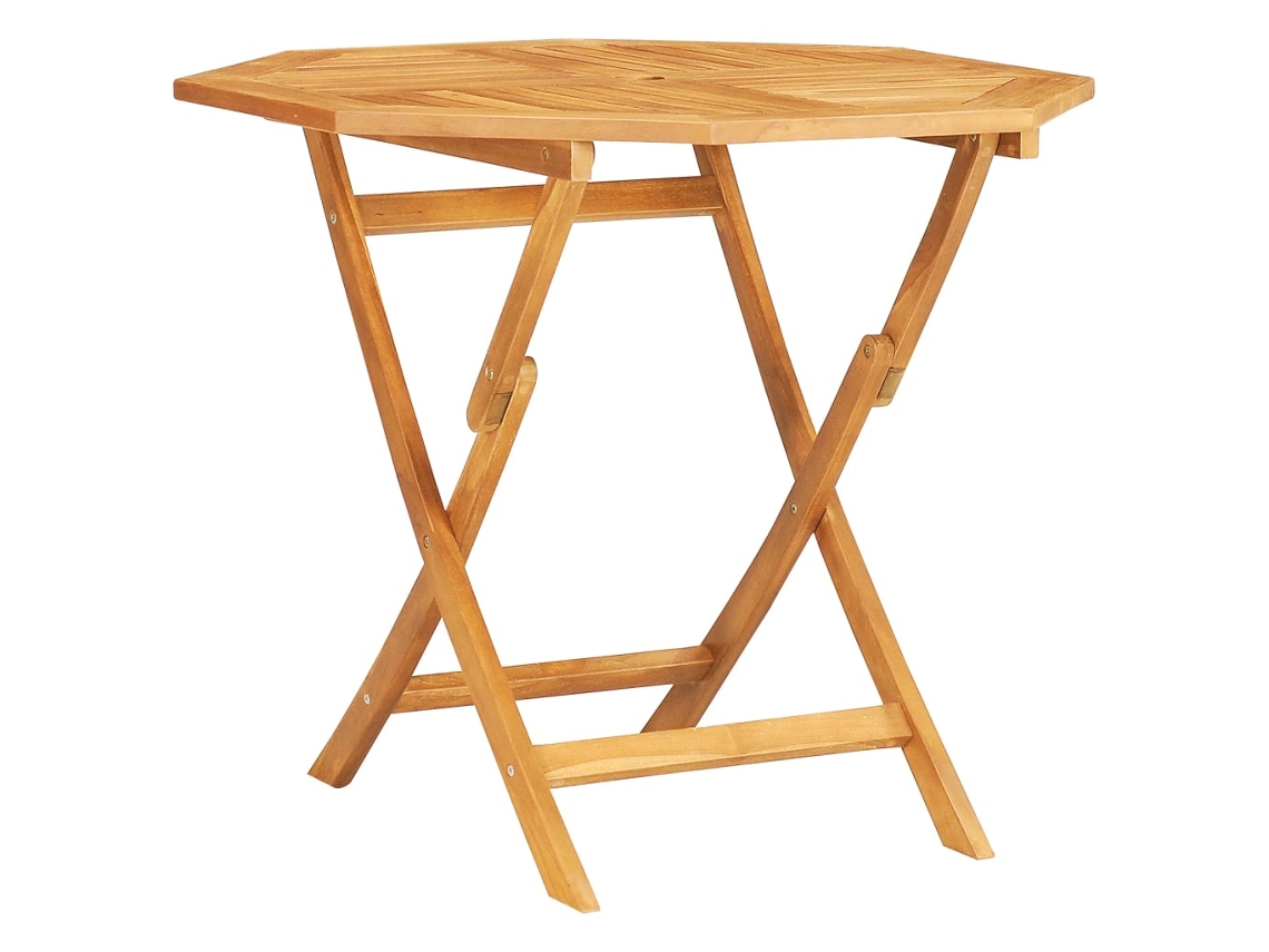Mesa de jardín LOVELY HOME plegable de madera de teca maciza (85 x 85 x 76 cm)
