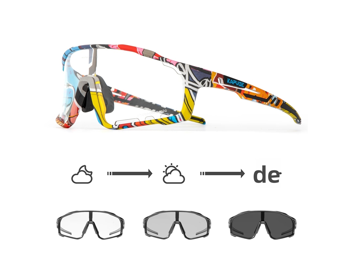 (negro 3) Gafas De Ciclismo Fotocromáticas Unisex, Gafas De Sol Con Protección Uv400
