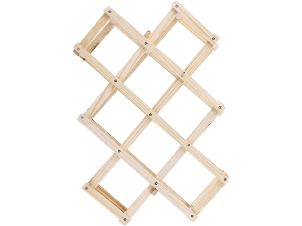 Botellero Plegable, Soporte Para Botellas De Vino Para Cocina O Bar, Botellas De Madera Natural