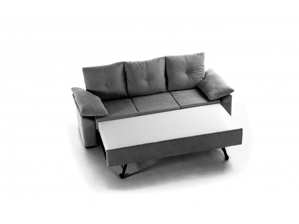 Chaise longue reversible en gris Panamá