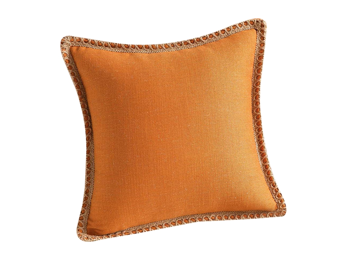 Funda De Cojín Rústica Azul Marino, Bordes Rematados, 45 X 45 Cm