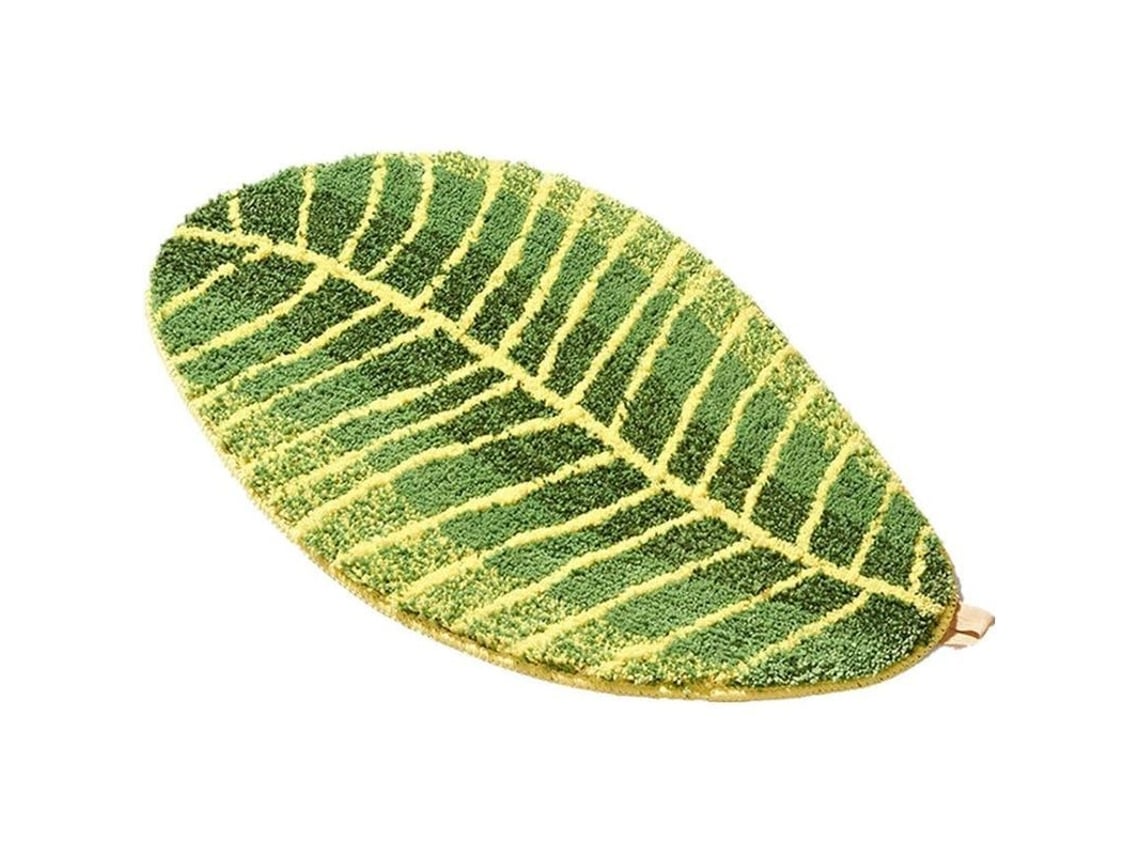2026-alfombra De Baño Linjou Suave Peluda Forma De Hojas Antideslizante Absorbente 45x75cm