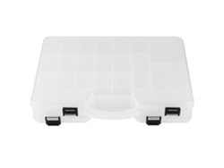 Estuche Para Aparejos De Pesca Con Mosca, Con Compartimentos Ajustables, Material Abs Blanco.