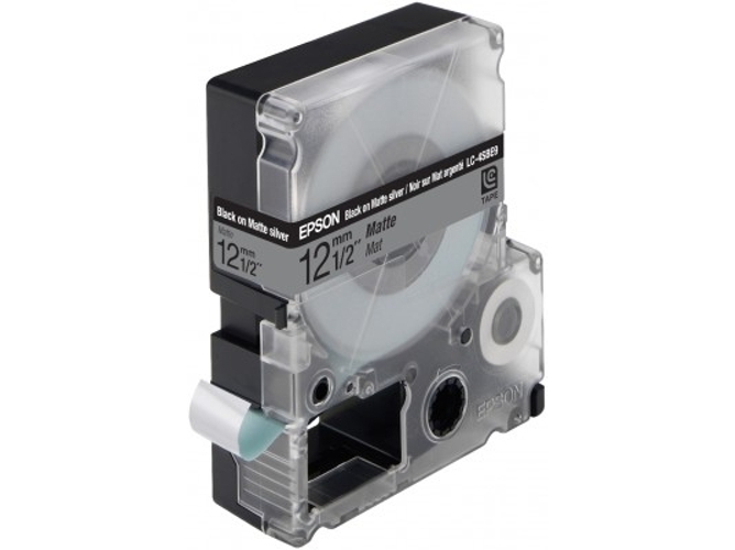 Cinta Laminada EPSON LC4SBE9 Negro/Plateado Mate 12/9