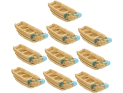 10 Piezas De Decoraciones De Balsas En Miniatura, Adornos De Barcos En De Resina