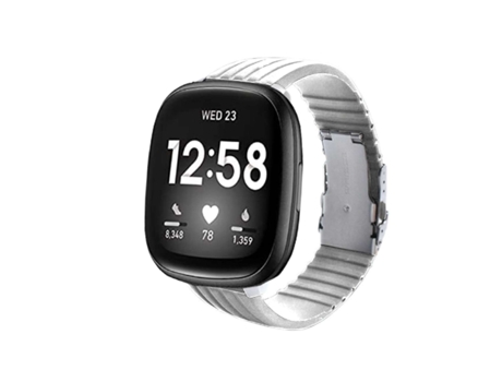 Correa Silicona Stripe Adaptable Fitbit by Google Versa 3 Blanco