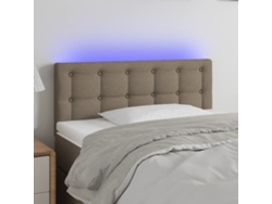 Cabecero Con Led De Tela Gris Taupe 90x5x78/88 Cm