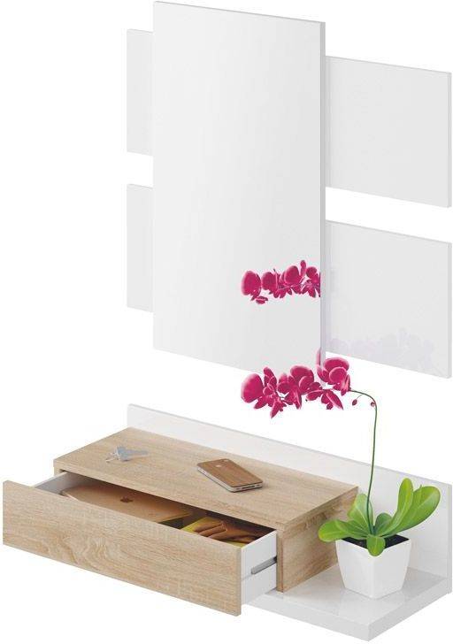 Mueble de Entrada HABITDESIGN Tekkan (Blanco Artik  - Roble  - Melamina - 75 x 116 x 29 cm)