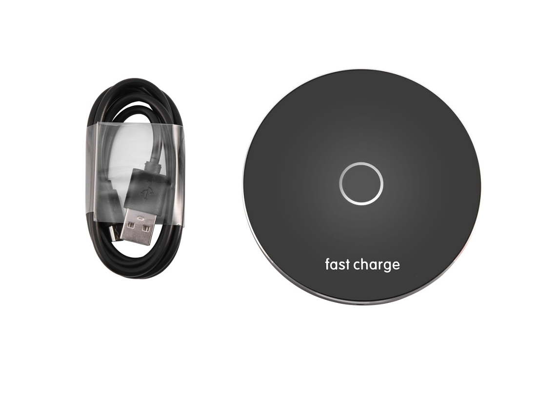 Cargador Inalámbrico (carga Rápida Inalámbrica, Compatibilidad Universal) W101 Borde Recto Negro Cargador De Carga Rápida Inalámbrica Para Teléfonos Móviles