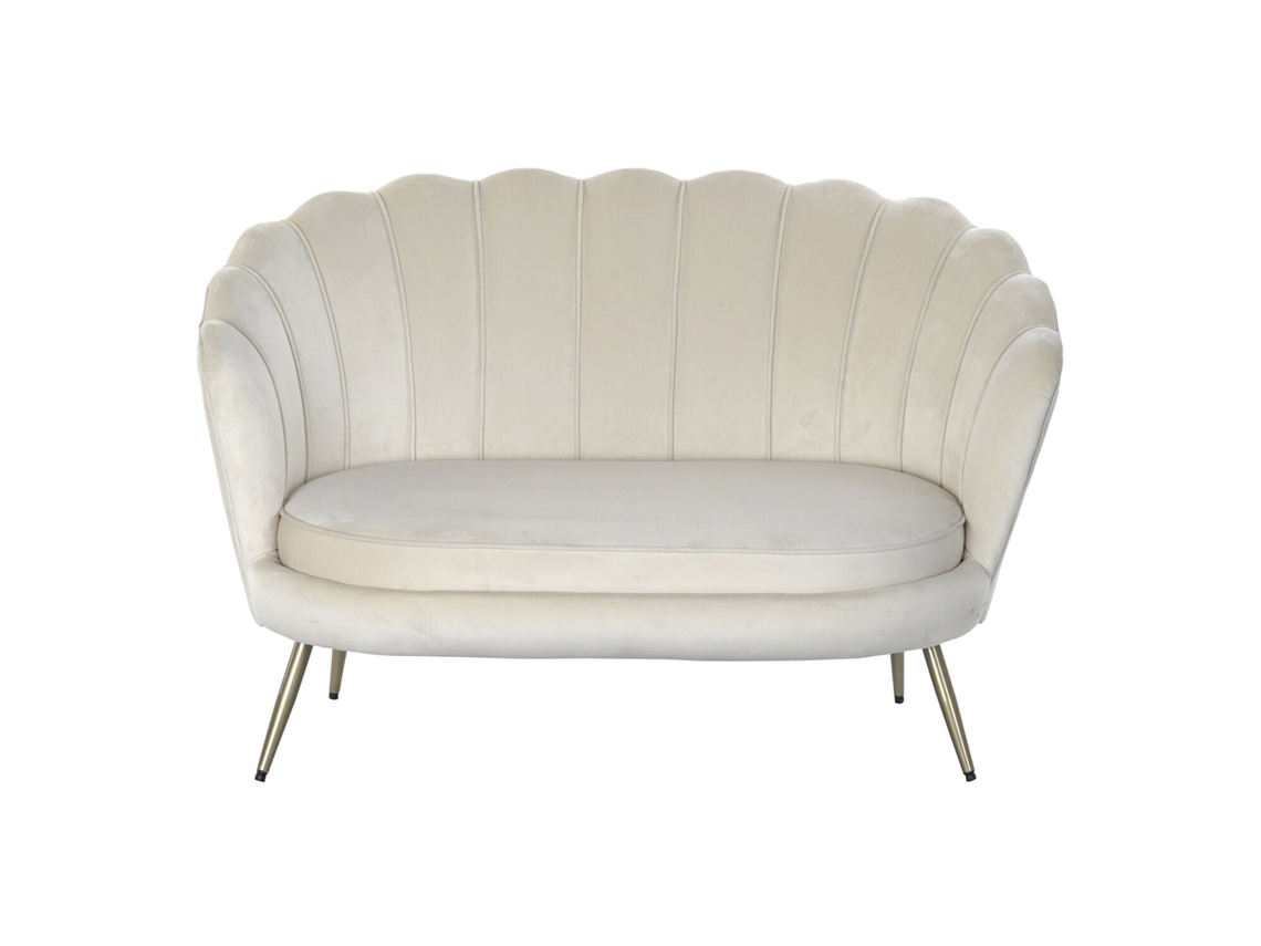 Sofa Poliester Metal Crema 130x77x83cm