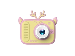 Cámara fotográfica para niños Bestvite de 2000 W con doble cámara frontal y trasera de alta definición (ciervo rosa)
