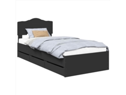 Maison Exclusive - Estructura De Cama Negro 90 X 200 Cm Madera Ingenieril