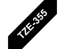 Cinta laminada Compatible Brother Tze355 Texto Blanco / Fondo Negro 24Mm X 8M