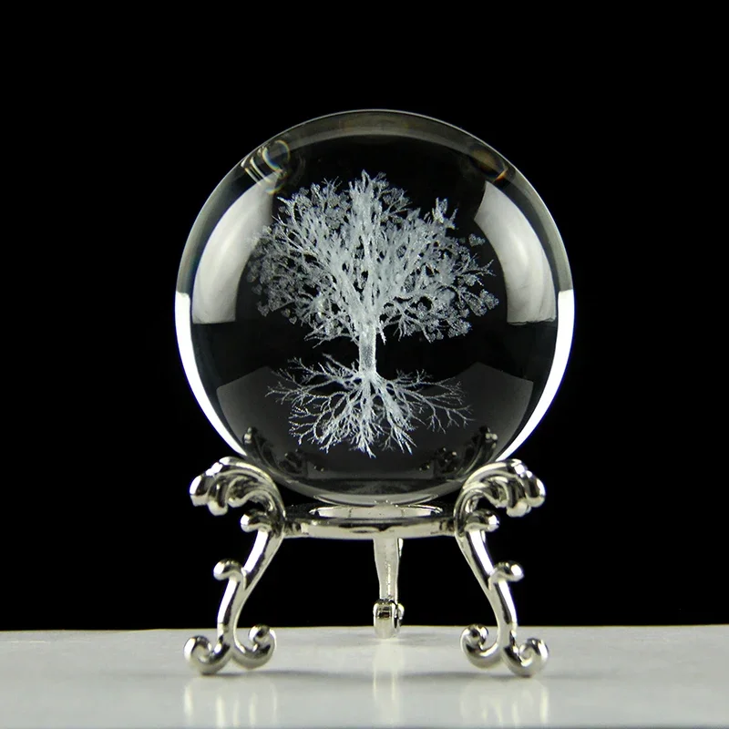 (estilo 3, 8 Cm) Bola De Cristal Árbol De La Vida Modelo Grabado Con Láser 3d