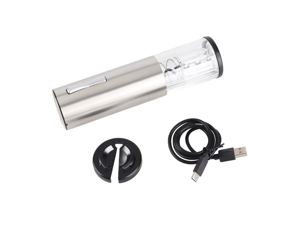 Abrebotellas Eléctrico Usb Con Luz Led, Sacacorchos Para Botellas De Vino, Batería Incluida.