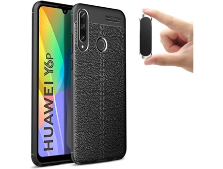 Carcasa y Soporte Huawei Y6P Rugged Leather (Negro)