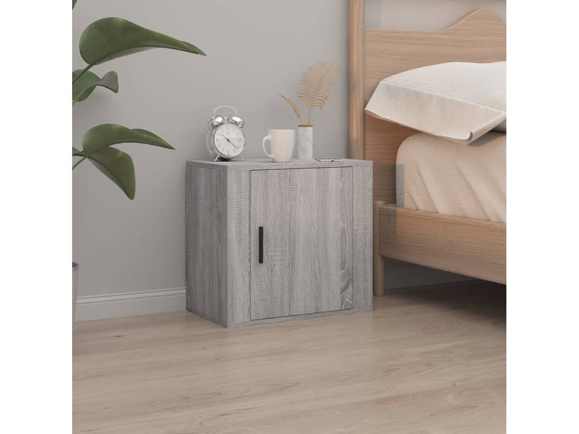 Mesita de Noche de Pared 50X30X47 Cm Gris Sonoma