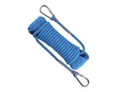 Cuerda De Seguridad Multipropósito Azul Con Dobles Ganchos Poliéster Acero Inoxidable Lifeline De Escalada Para Rappel 10m/32.8ft