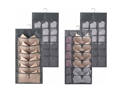 Bolsa de almacenamiento para sujetadores colgantes de doble cara, 2 unidades, divisor de almacenamiento, organizador de bolsillo, gris, T-Flat