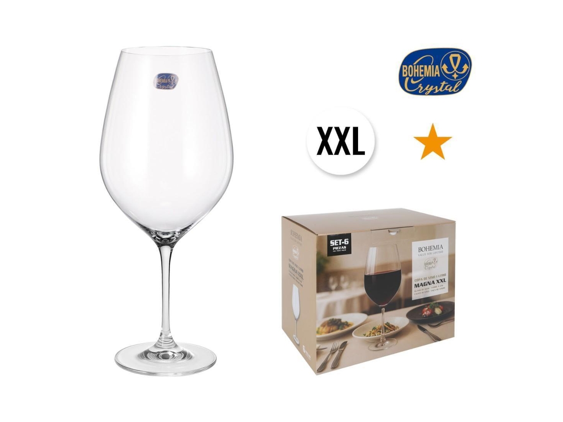 100 Cls Copa Degustacion Vino Magna Xxl Cristal Bohemia Fino 1 Litro - Caja 6 Unidades