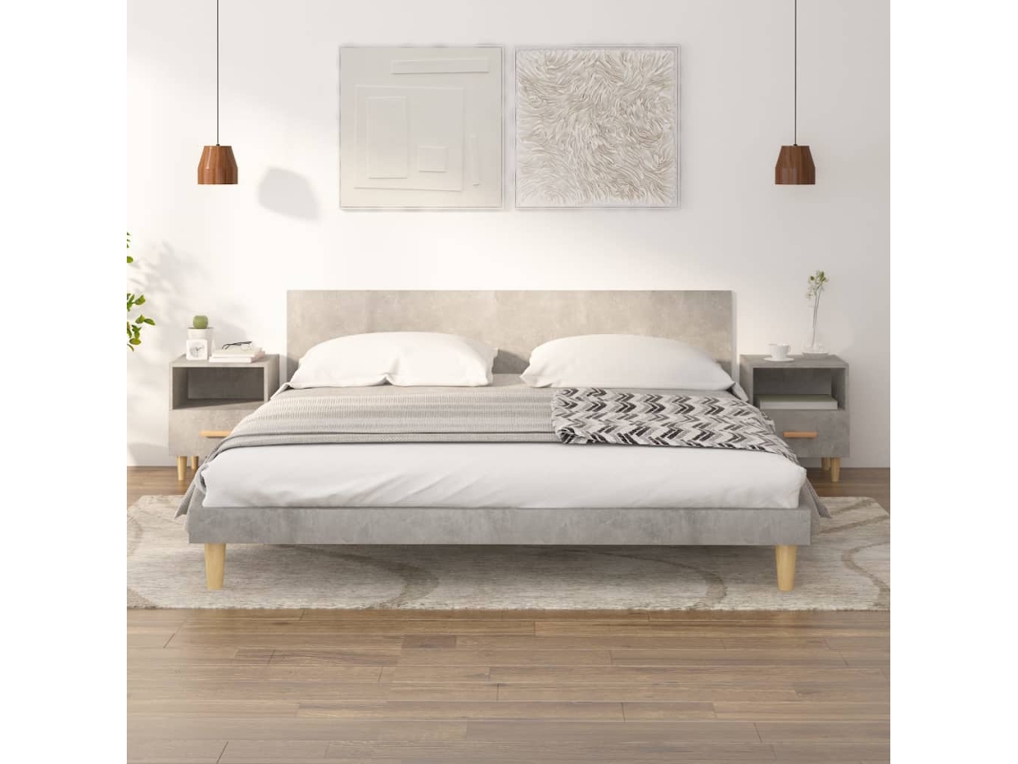 Mesitas de Noche LOVELY HOME Mesinha 2 Pcs 40X35X47 Cm Cinzento Cimento