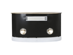 Mueble Bar Mango Hierro Focos Negro 157x52x90cm