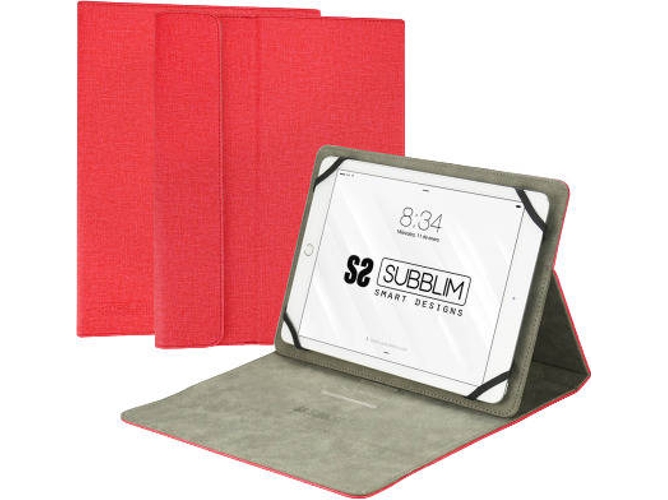 Funda Tablet SUBBLIM Clever Stand (Universal - 10.1'' - Rojo)