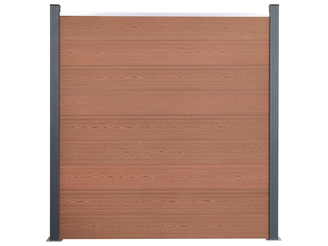 Conjunto de paneles de vallado Wpc marrón de 180x186 cm Wsd106969 Lovely Home