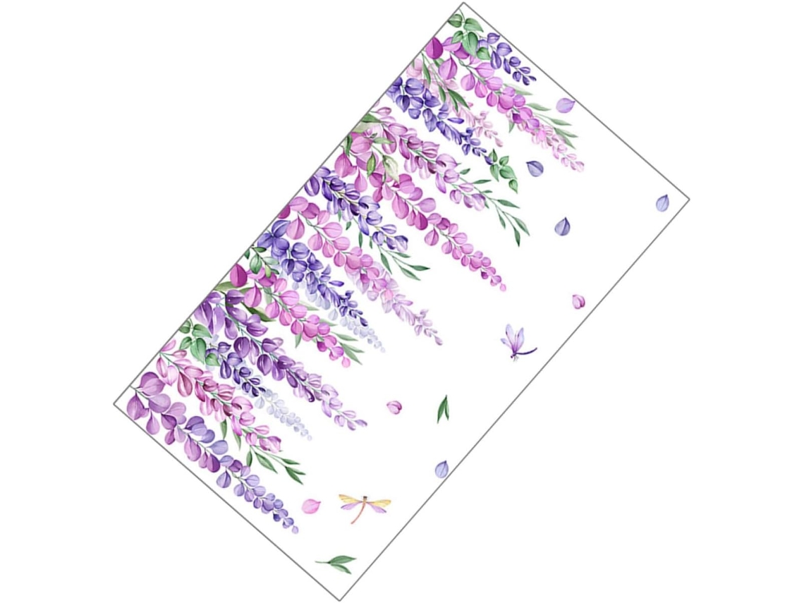 Yardenfun Calcomanías De Pared De Flores Púrpuras Para Decoración Adhesivo Y Removible Decoración De Sala Y