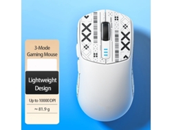 Ratón inalámbrico ergonómico para juegos Yizhood SC580 Paw3325 con sensor de tres modos, recargable, 10 000 ppp, color blanco