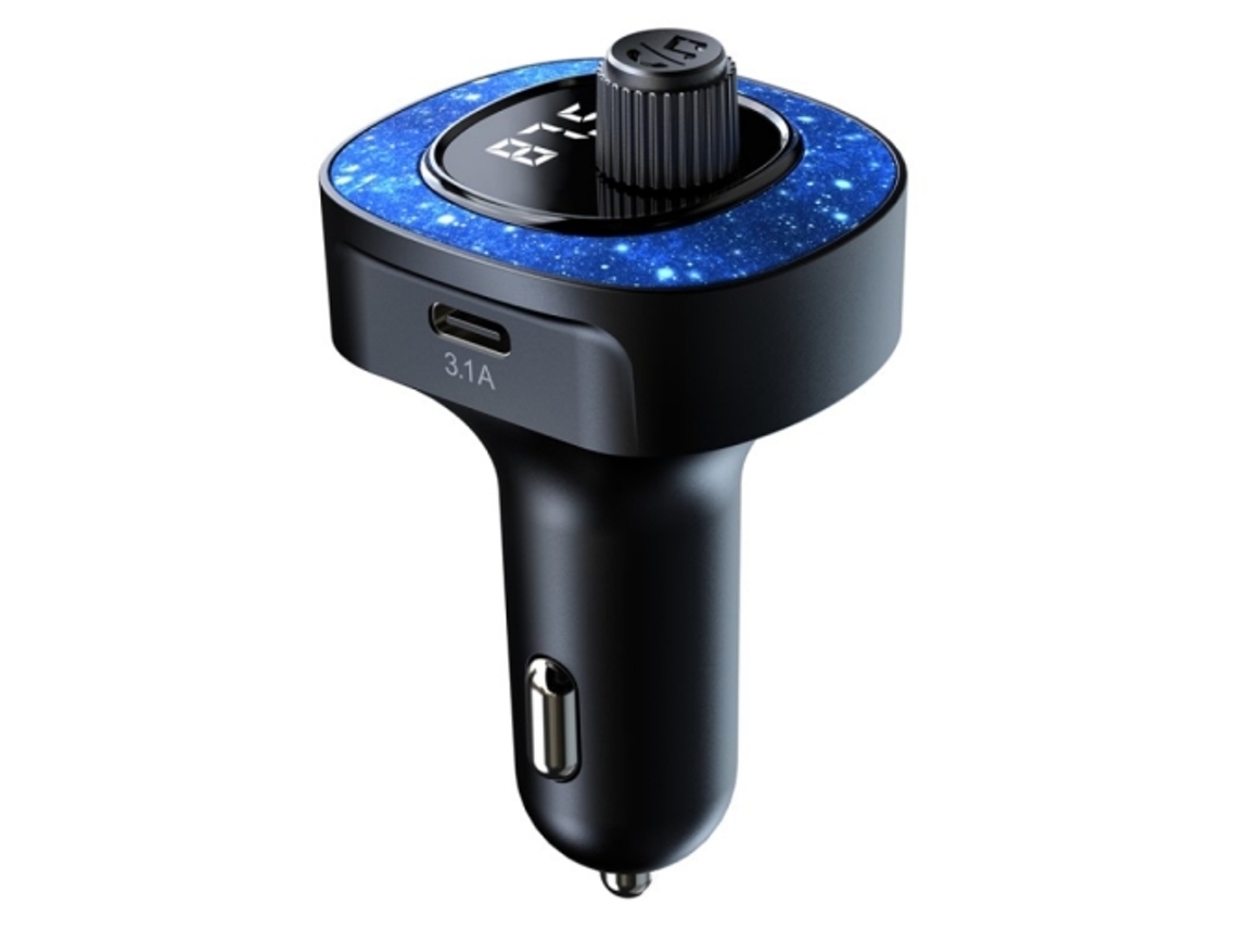 Transmisor FM Bluetooth Fwinl C41 Star Light, adaptador de cargador para coche, ABS, llamadas manos libres, reproductor de música MP3