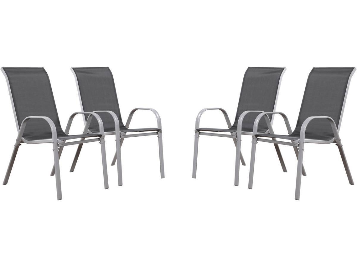 Conjunto 4 Sillas de Jardín HABITAT Y JARDÍN Cordoba (Gris - 53.5 x 75 x 92 cm)