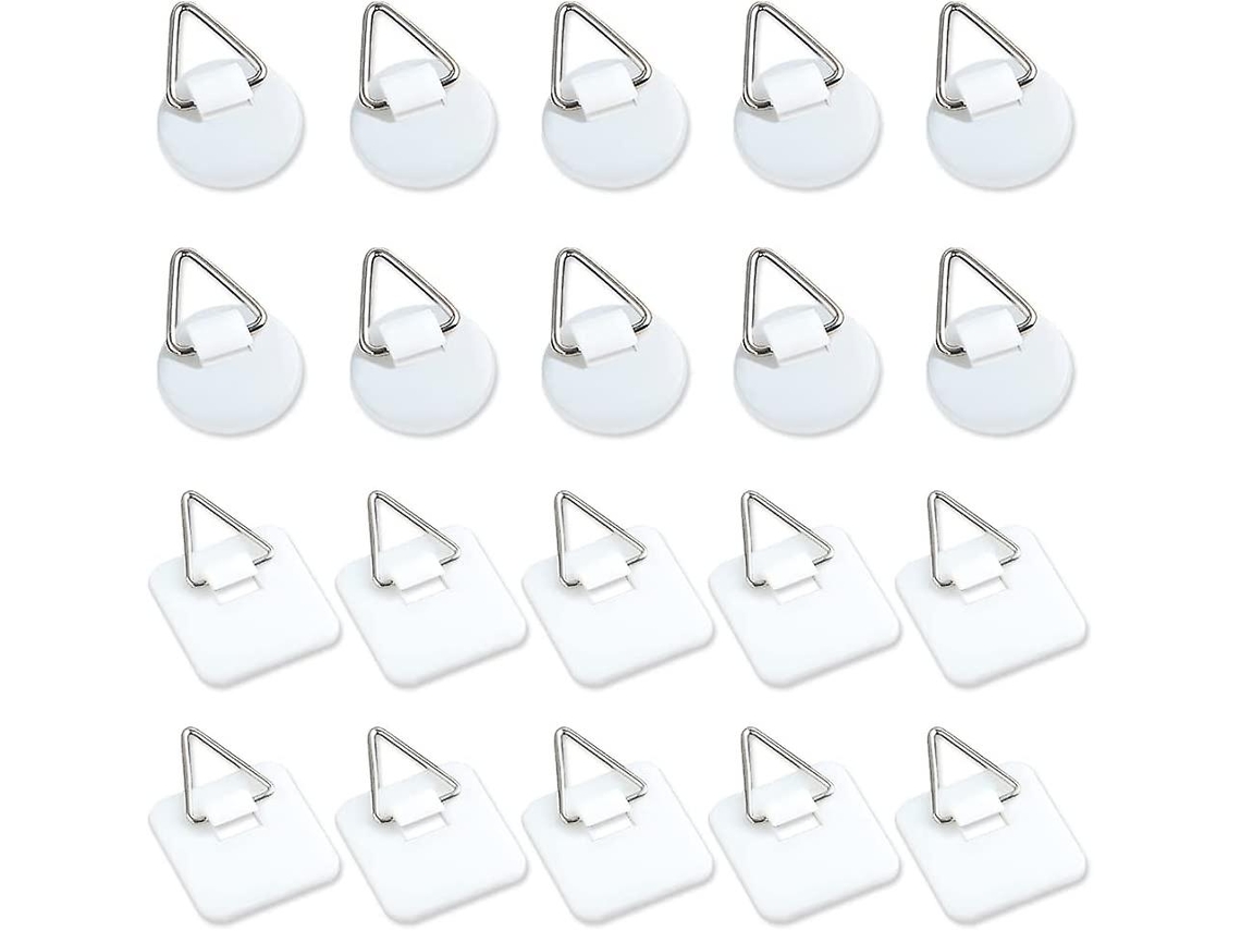 Rebe-50 Portadores Adhesivos Invisibles De 1 Pulgada, Soportes Verticales De Pared, Para Platos, Fotos Y Arte Decorativo (blanco)