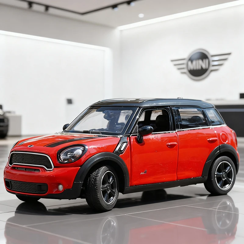 (rojo) Modelo De Coche De Metal Fundido A Presión A Escala 1:24 Y Modelo De Coche De Juguete.