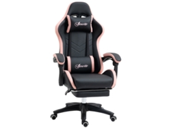 Silla Gaming Ergonómica Con Respaldo Reclinable A 135° Y Soporte Lumbar, 65 X 65 X 121-129 Cm, Rosa.