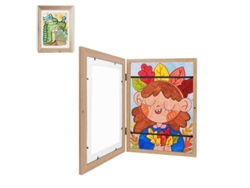 Rebe-marco Para Arte Infantil Marco De Fotos Com Armazenamento Para Desenhos E Manuals Gpn Madeira Original