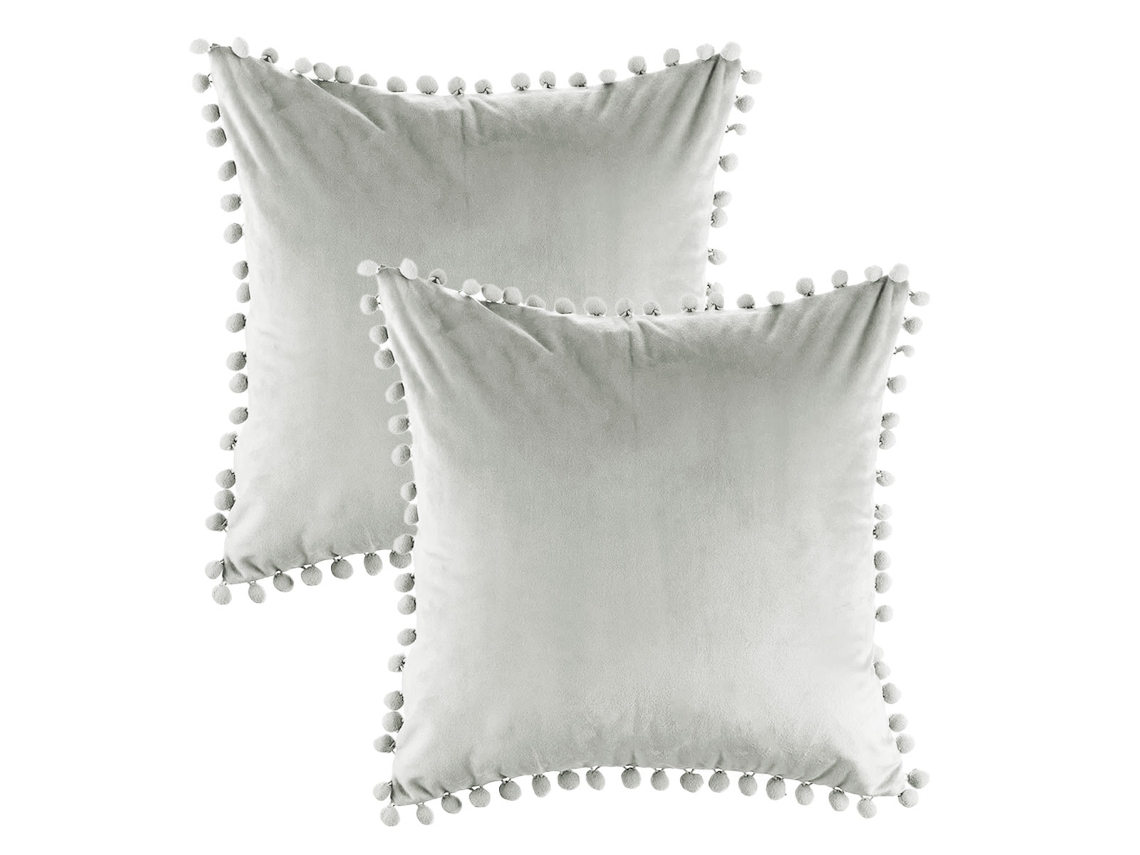 2 Fundas De Almohada De Terciopelo Suave Y Granulado, 45,7 X 45,7 Cm