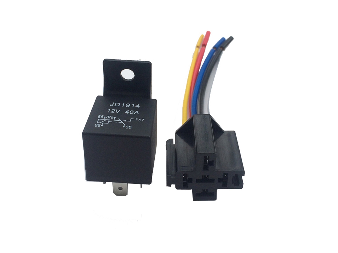 Relé Automotriz 12v 40a Spdt 5 Pines Con Socket Para Coche Camión Gps Luz Ventilador Aire Acondicionado