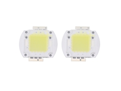 2 Chips Led Redondos De 100 W Alta Potencia, Luz Blanca 9600 Lúmenes Y 6000 K, Ideales Para Iluminac