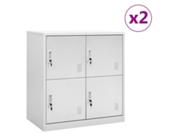 Armarios 2 piezas 90x45x92,5 cm acero gris claro DKD HOME DECOR