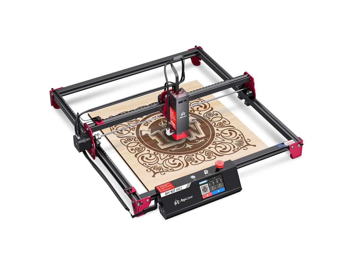 Grabadora láser ALGOLASER DIY KIT MK2 10W Pantalla táctil de 3.5 pulgadas Precisión de 0.01mm Velocidad de grabado de 12000mm/min 400x435mm