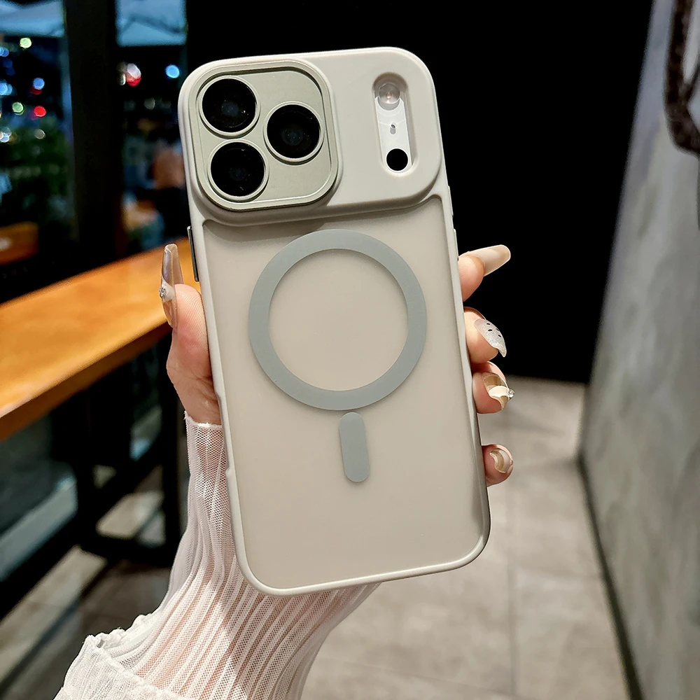 (gris, Iphone 12 Pro) Funda Para Teléfono Semitransparente Mate, Compatible Con Carga Inalámbrica Magnética, Carcasa Rígida A Prueba De Golpes.