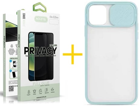 Carcasa + Protector de Pantalla para iPhone 12 Pro ACCETEL Verde Agua